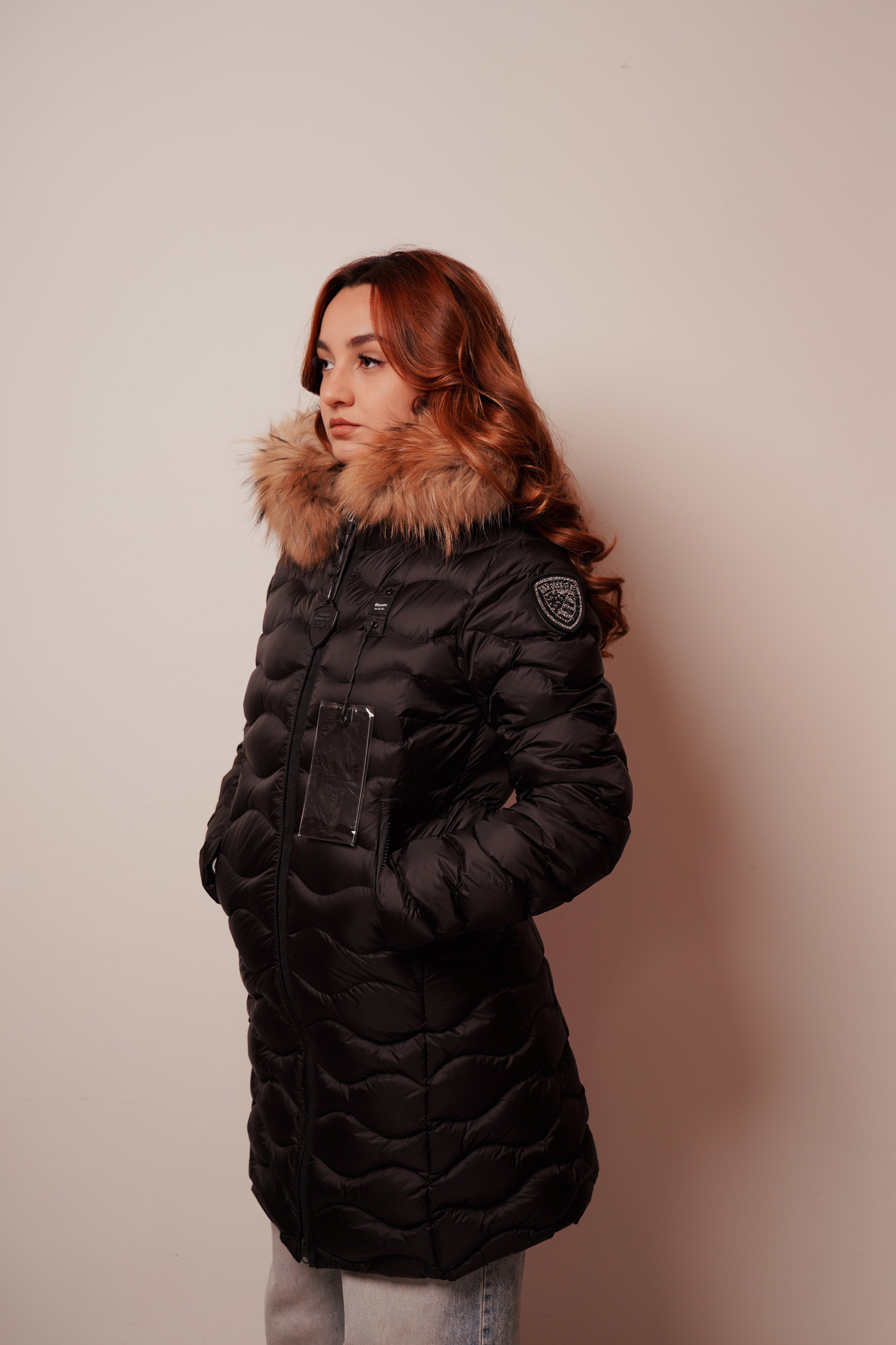 Blauer| Piumino ad onde lungo con pelliccia