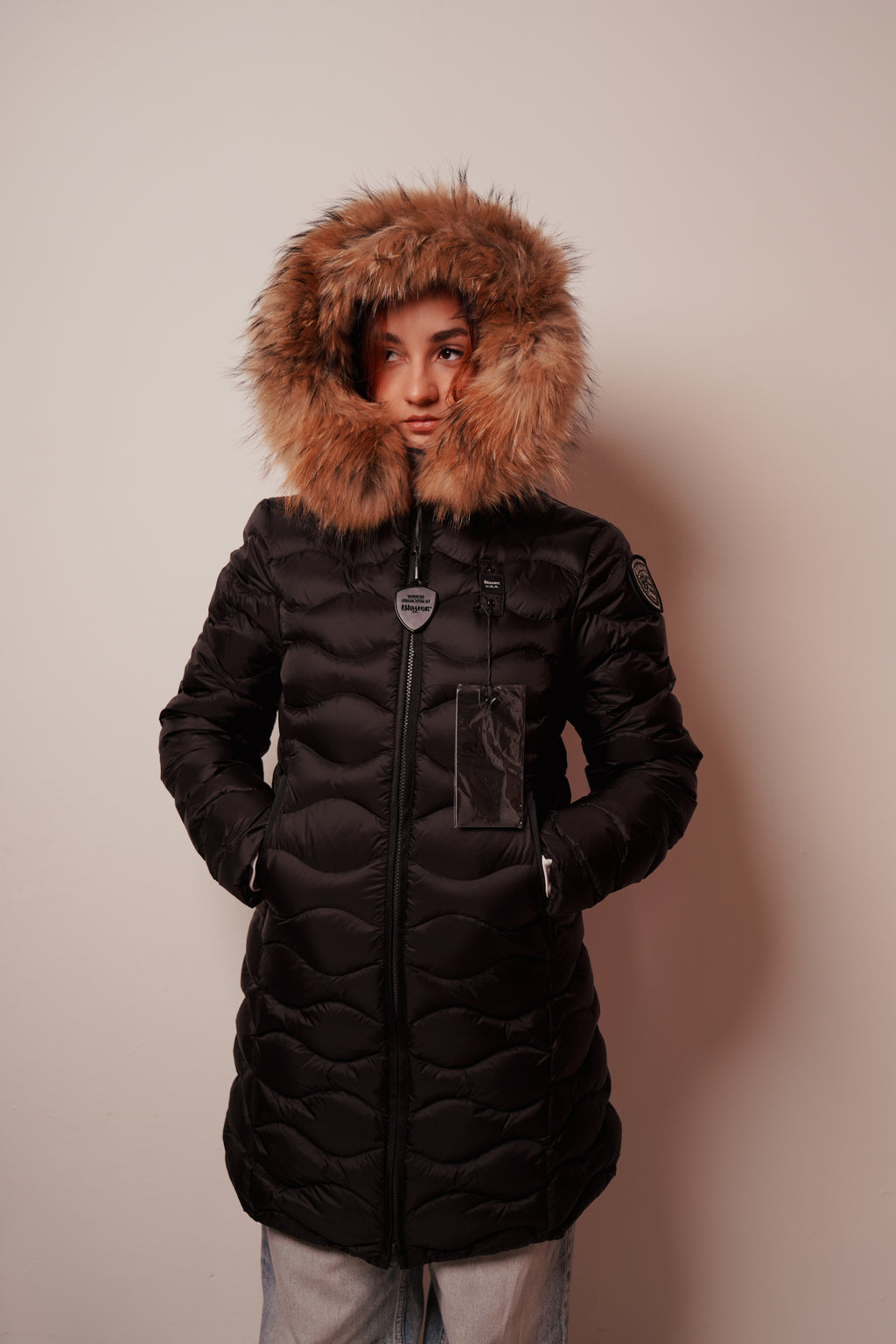 Blauer| Piumino ad onde lungo con pelliccia