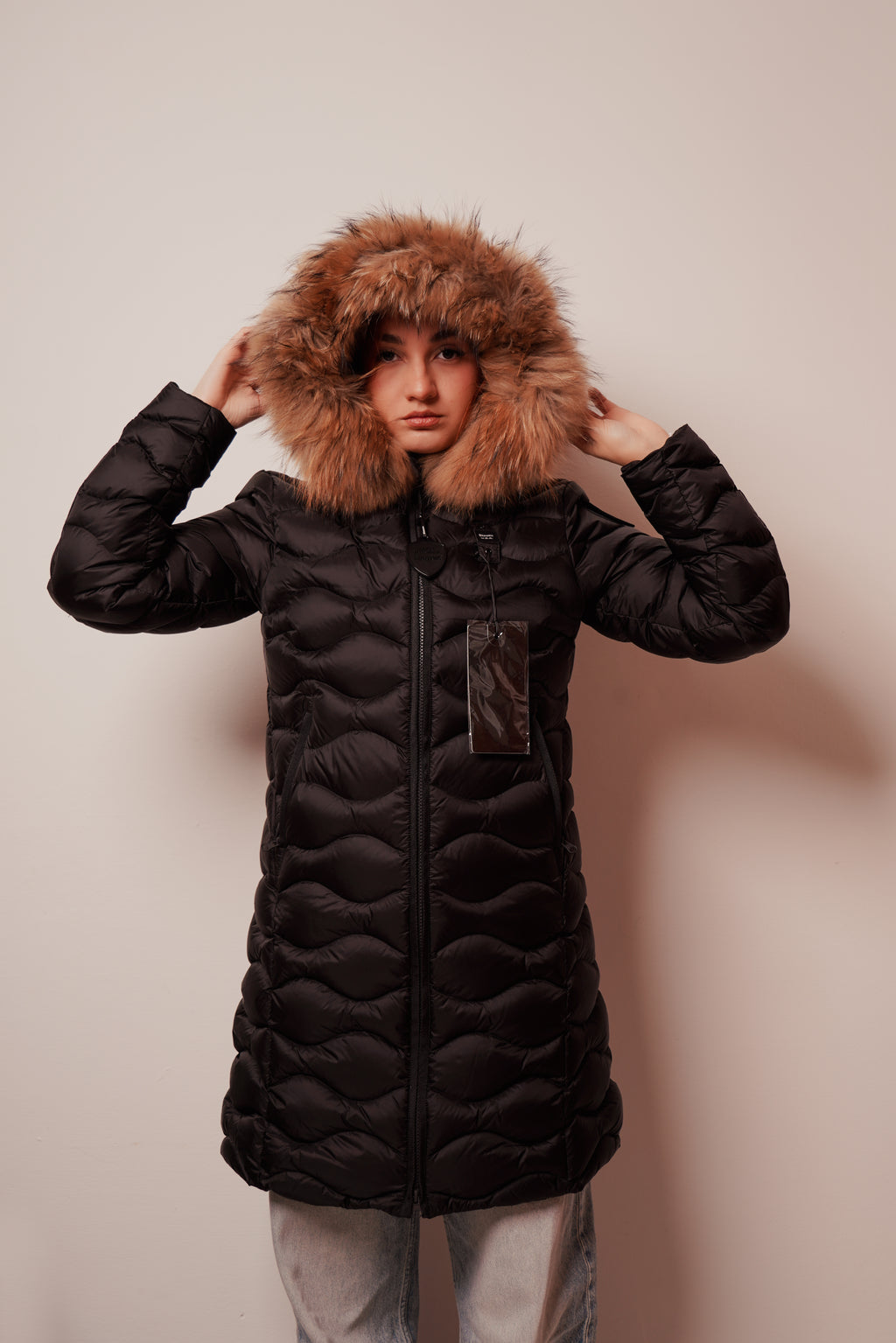 Blauer| Piumino ad onde lungo con pelliccia