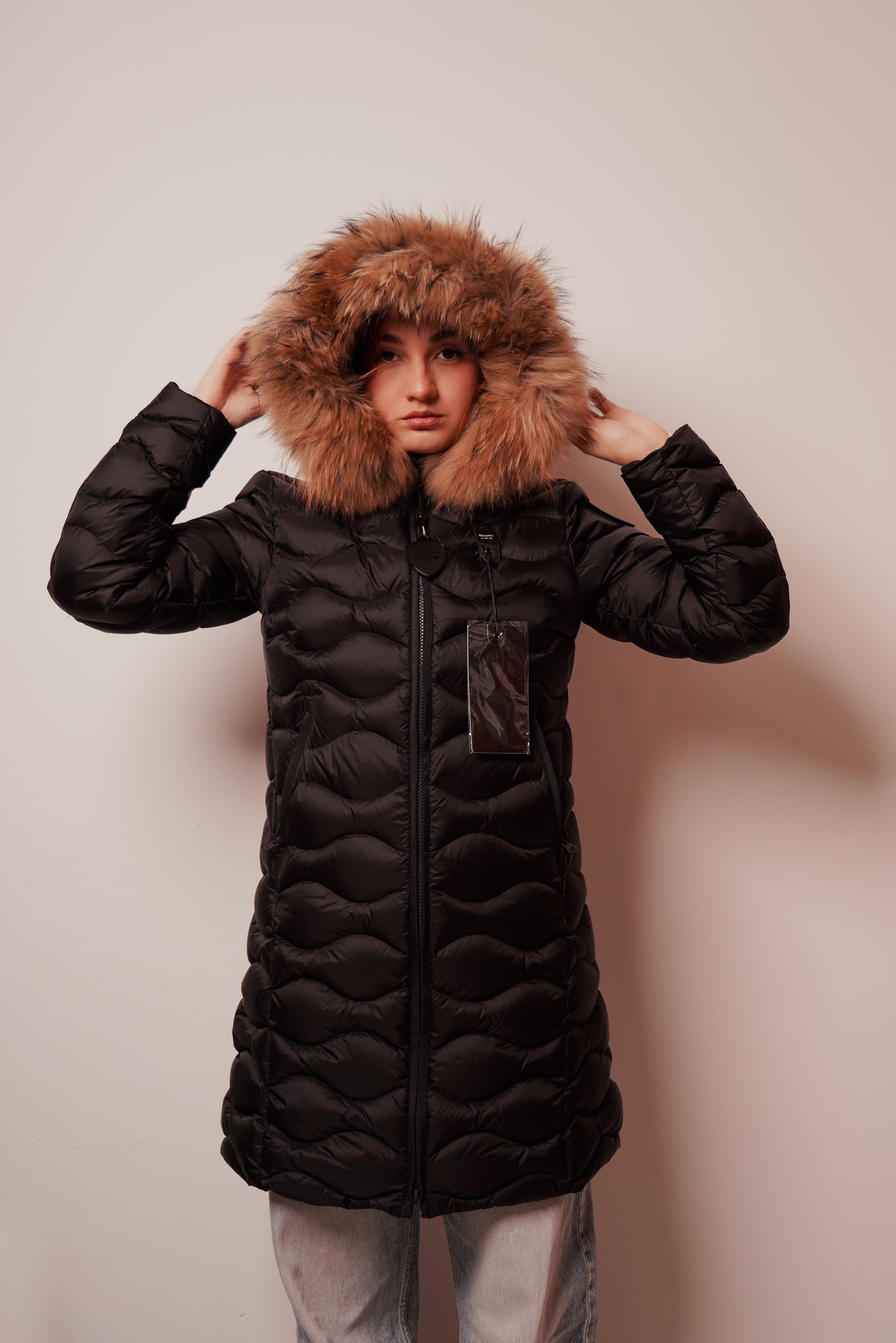 Blauer| Piumino ad onde lungo con pelliccia